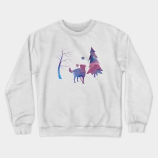 Border Collie Winter Snowflakes Art Crewneck Sweatshirt